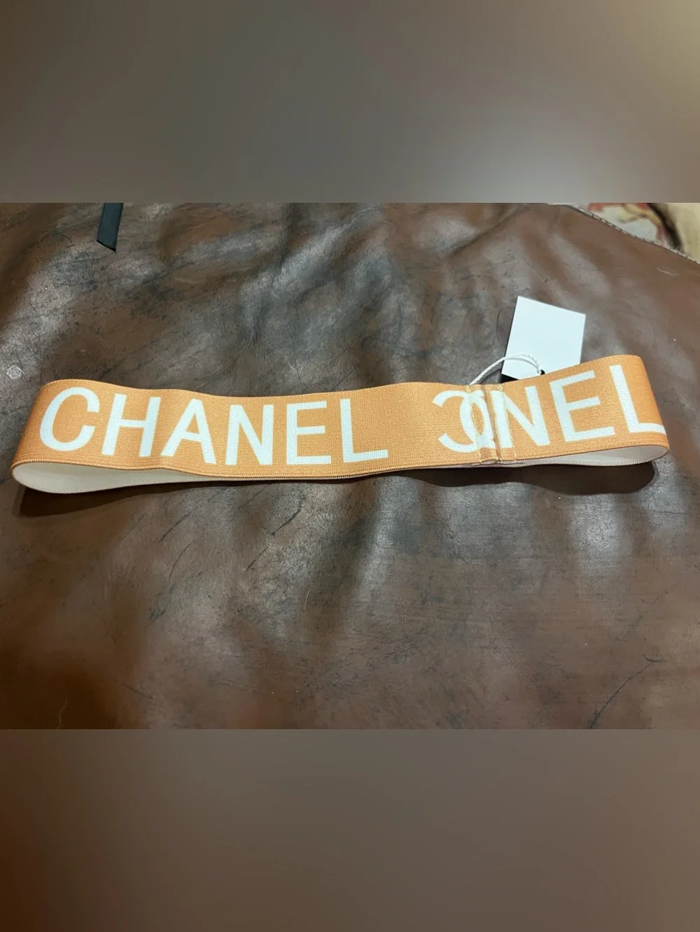 🧡 Double C Designer Spell Out Letter Logo Stretch Headband